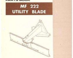 Massey Ferguson 651457M91 Parts Book - 222 Utility Blade