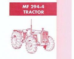 Massey Ferguson 651462M91 Parts Book - 294 Tractor (dry brakes, prior sn 2230003)