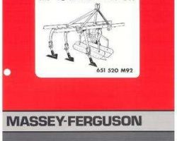 Massey Ferguson 651520M92 Parts Book - 1042 Cultivator (rigid)