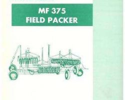 Massey Ferguson 651536M91 Parts Book - 375 Tooth Harrow (Field Packer)
