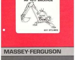 Massey Ferguson 651573M93 Parts Book - 1017 Backhoe