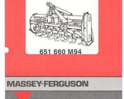Massey Ferguson 651660M94 Parts Book - 1221 Rotary Tiller (Mounted)