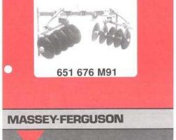 Massey Ferguson 651676M91 Parts Book - 21 Disc Harrow