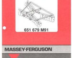 Massey Ferguson 651679M91 Parts Book - 2396 Disc Harrow
