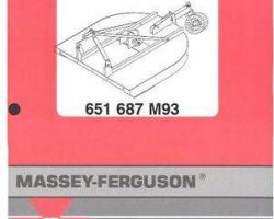 Massey Ferguson 651687M93 Parts Book - 2270 Rotary Cutter