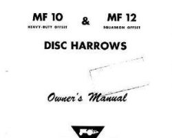 Massey Ferguson 690247M1 Operator Manual - 10 / 12 Disc Harrow (offset)