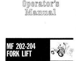 Massey Ferguson 690422M2 Operator Manual - 202 / 204 Forklift Attachment (supplement)