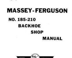 Massey Ferguson 185 210 Backhoe Attachment Service Manual