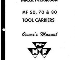 Massey Ferguson 690527M3 Operator Manual - 50 / 70 / 80 Tool Carrier