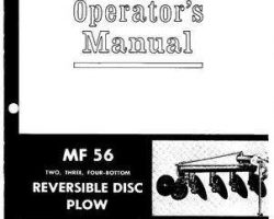 Massey Ferguson 690528M1 Operator Manual - 56 Disc Plow (reversible)