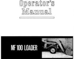Massey Ferguson 690545M3 Operator Manual - 100 Industrial Loader