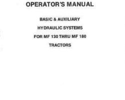 Massey Ferguson 690562M3 Operator Manual - 130 / 135 / 150 / 165 / 175 / 180 Tractor (hydraulic systems)