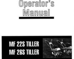 Massey Ferguson 690576M3 Operator Manual - 22S / 26S Tiller (walk behind)