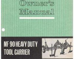 Massey Ferguson 690604M1 Operator Manual - 90 Tool Carrier