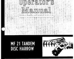 Massey Ferguson 690632M3 Operator Manual - 21 Tandem Disc Harrow (flex)