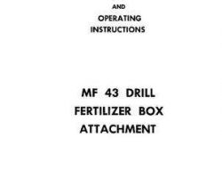 Massey Ferguson 690639M2 Operator Manual - 43 Grain Drill (fertilizer attachment)