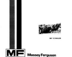 Massey Ferguson 690672M5 Operator Manual - 12 Rectangular Baler (twine)