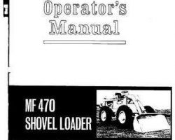Massey Ferguson 690674M2 Operator Manual - 470 Industrial Wheel Loader