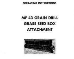 Massey Ferguson 690702M1 Operator Manual - 43 Grain Drill (grass seeder attachment)