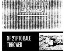 Massey Ferguson 690707M2 Operator Manual - 21 Bale Thrower (PTO driven)