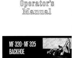 Massey Ferguson 690734M1 Operator Manual - 320 / 325 Backhoe (attachment)