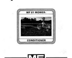 Massey Ferguson 690767M1 Operator Manual - 61 Mower Conditioner