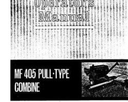 Massey Ferguson 690770M1 Operator Manual - 405 Pull Type Combine