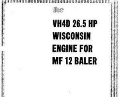 Massey Ferguson 690784M1 Operator Manual - 12 Baler (Wisc VH4D engine, supplement)