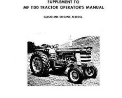 Massey Ferguson 690819M1 Operator Manual - 1100 / 1130 Tractor (LP gas supplement)
