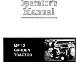 Massey Ferguson 690845M4 Operator Manual - 12 Lawn Tractor (Hydra-Speed)
