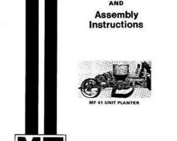 Massey Ferguson 690851M2 Operator Manual - 41 Unit Planter