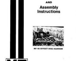 Massey Ferguson 690909M4 Operator Manual - 40 Disc Harrow (offset)