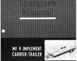 Massey Ferguson 690914M3 Operator Manual - 9 Implement Carrie-Trailer