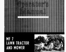 Massey Ferguson 690931M3 Operator Manual - 7 Lawn Tractor (Hydra-Speed)