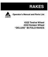 AGCO 700004292A Operator Manual - 4322 / 4332 Bi-Fold Rake (deluxe)