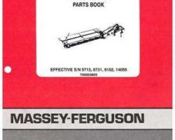 Massey Ferguson 70003855 Parts Book - 125 Mower