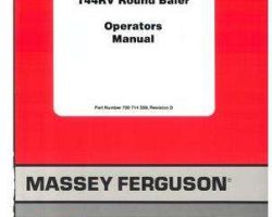 Massey Ferguson 700714359D Operator Manual - 144RV Round Baler (CE)