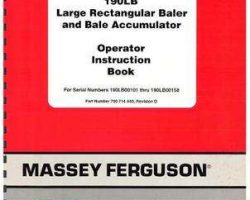 Massey Ferguson 700714440D Operator Manual - 190LB Baler (eff sn 50101)