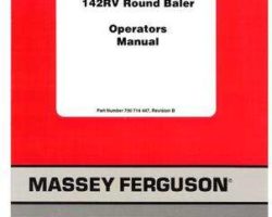 Massey Ferguson 700714447B Operator Manual - 142RV Round Baler (1997, CE)