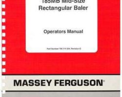 Massey Ferguson 700714524G Operator Manual - 185MB Baler (non CE)
