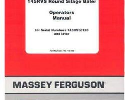 Massey Ferguson 700716999A Operator Manual - 146RVS Round Baler (silage)