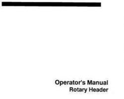 Massey Ferguson 700717748A Operator Manual - 8500 / 8500A Rotary Header (1994-98, export)
