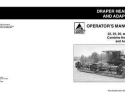 Massey Ferguson 700718814C Operator Manual - 5000 Draper Header / Adapter (rice 22-25, grain 25-30-36 ft)