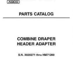 Massey Ferguson 700719160B Parts Book - 5000 Draper Combine Adapter (eff sn X620271-HM71200)