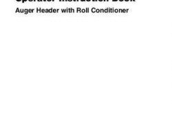 Massey Ferguson 700724684B Operator Manual - 9025 Auger Header (roll conditioner)