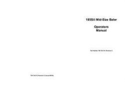 Massey Ferguson 700726515C Operator Manual - 185SII Rectangular Baler (CE)
