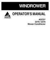 AGCO 700729521F Operator Manual - 2270 / 2275 Mower Conditioner