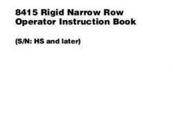 Massey Ferguson 700729882B Operator Manual - 8412 / 8415 Planter (rigid narrow row wing fold, eff sn 'HS')