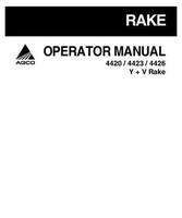 AGCO 700730334A Operator Manual - 4420 / 4423 / 4426 Y & V Rake