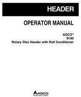 AGCO 700731097E Operator Manual - 9190 Rotary Disc Header (roll conditioner)